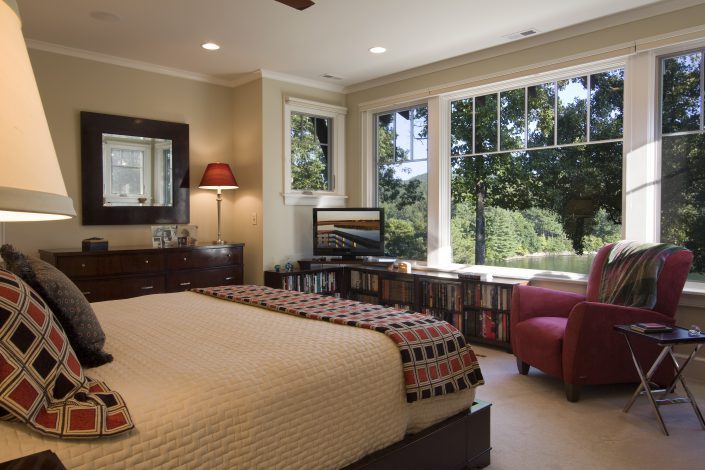 lakehouse bedroom, Scott W Bartholomew Architect